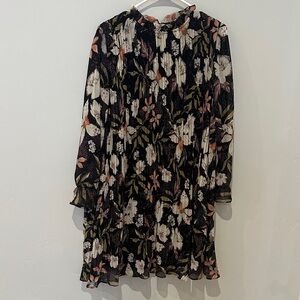 Bohme Floral Midi Dress - Black and White